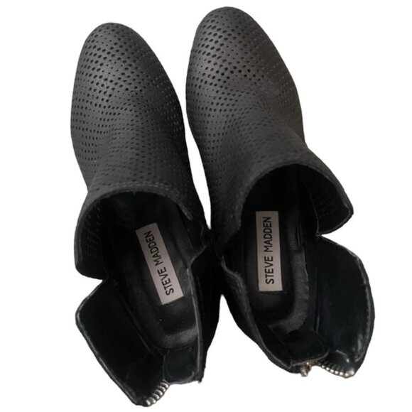 Steve Madden Boots 7 Shoe Black Booties Chunky Heel Shoes Spring Footwear Boot 7 - Picture 13 of 14
